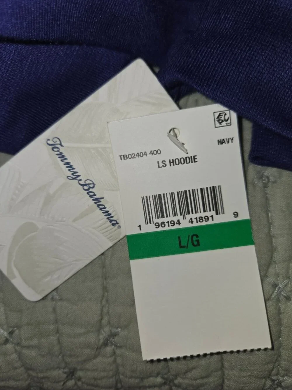 Tommy Bahama Mens Navy Blue Quarter Zip Sweater Large NWT